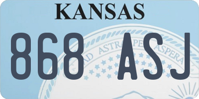 KS license plate 868ASJ