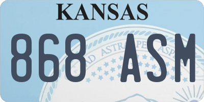 KS license plate 868ASM
