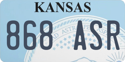 KS license plate 868ASR