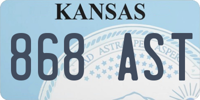 KS license plate 868AST