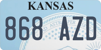 KS license plate 868AZD