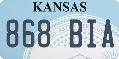KS license plate 868BIA