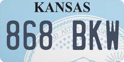 KS license plate 868BKW