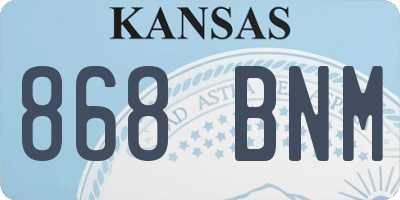 KS license plate 868BNM