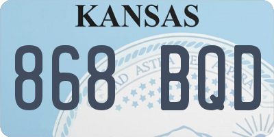 KS license plate 868BQD