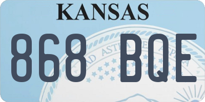 KS license plate 868BQE