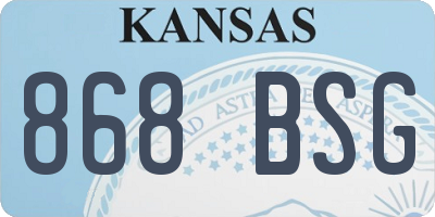 KS license plate 868BSG