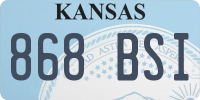 KS license plate 868BSI