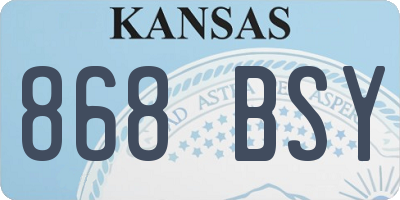 KS license plate 868BSY
