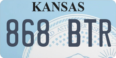 KS license plate 868BTR
