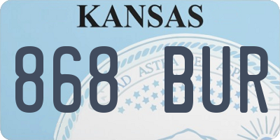 KS license plate 868BUR