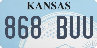 KS license plate 868BUU