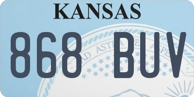 KS license plate 868BUV