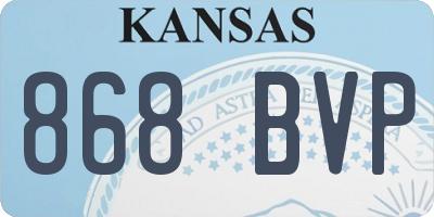 KS license plate 868BVP