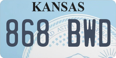 KS license plate 868BWD