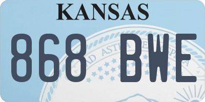 KS license plate 868BWE