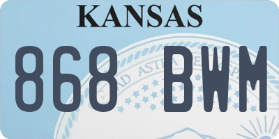 KS license plate 868BWM