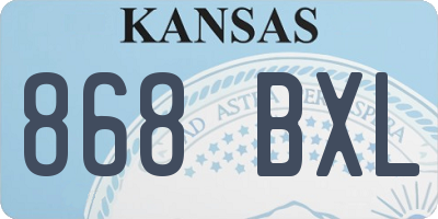KS license plate 868BXL