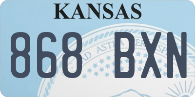 KS license plate 868BXN