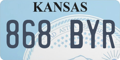 KS license plate 868BYR