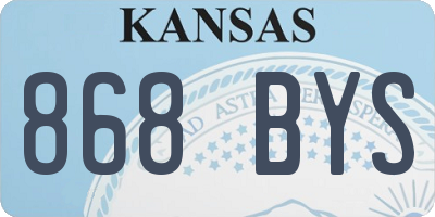 KS license plate 868BYS