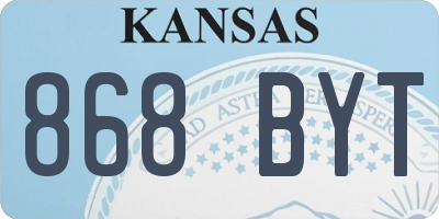 KS license plate 868BYT