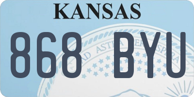 KS license plate 868BYU