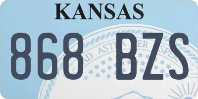 KS license plate 868BZS