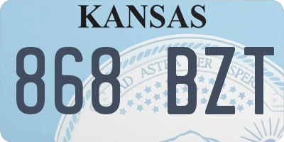 KS license plate 868BZT