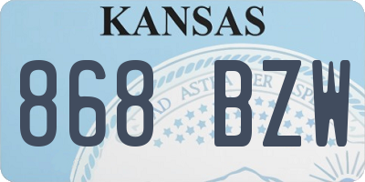 KS license plate 868BZW