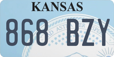 KS license plate 868BZY