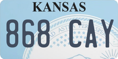 KS license plate 868CAY