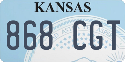 KS license plate 868CGT