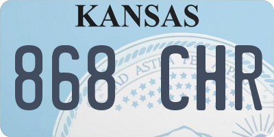 KS license plate 868CHR