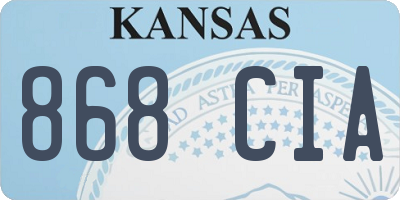 KS license plate 868CIA