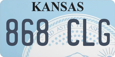 KS license plate 868CLG