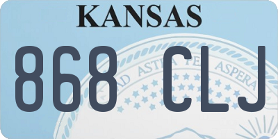 KS license plate 868CLJ