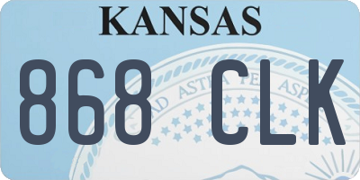 KS license plate 868CLK