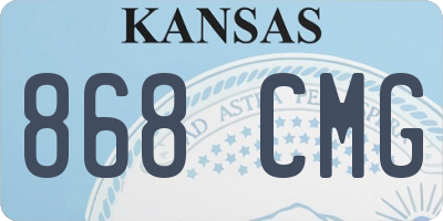 KS license plate 868CMG
