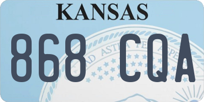 KS license plate 868CQA