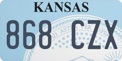 KS license plate 868CZX