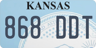 KS license plate 868DDT