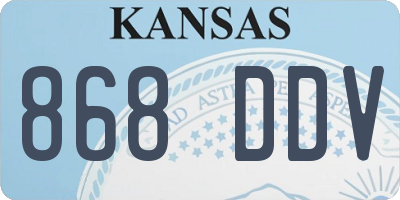 KS license plate 868DDV