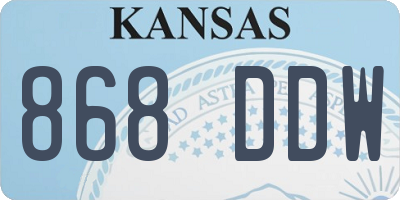 KS license plate 868DDW