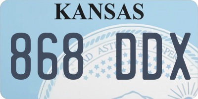 KS license plate 868DDX