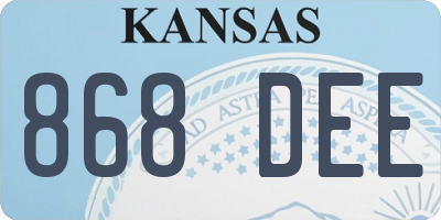 KS license plate 868DEE