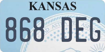 KS license plate 868DEG