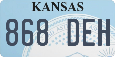KS license plate 868DEH