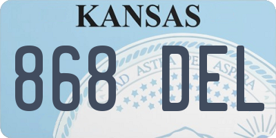 KS license plate 868DEL
