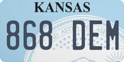 KS license plate 868DEM
